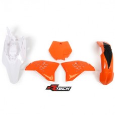 Racetech KTM 125-530 SX/SXF/EXC/EXC-F Orange/White Plastics Kit 