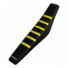 Suzuki RM85 02-23 YELLOW/BLACK/BLACK Gripper Ribbed Seat Cover